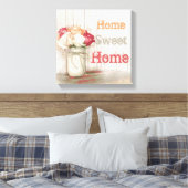 Home Sweet Home Land Mason Jar Wrapped Canvas Afdruk (Insitu (Slaapkamer))