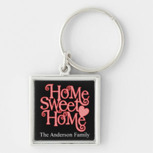 Home Sweet Home Large (2,00 inch) Premium Square K Sleutelhanger