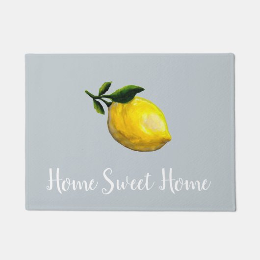 Home Sweet Home Lemon Grey Vloermat Deurmat (Voorkant)