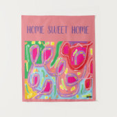 Home sweet Home logo zachte pastels multikleuren Wandkleed (Voorkant)
