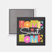 Home Sweet Home Magneet - Kleur Blok Letters (Voorkant / Achterkant)