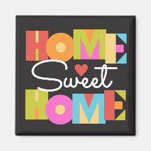 Home Sweet Home Magneet - Kleur Blok Letters