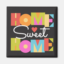 Home Sweet Home Magneet - Kleur Blok Letters