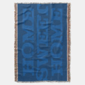 Home sweet home marine blauw geweven gooi deken (Voorkant Verticaal)