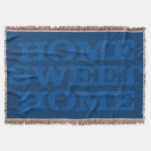 Home sweet home marine blauw geweven gooi deken (Voorkant)