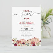 Home Sweet Home Marsala White Pumpkin Flowers  Kaart (Staand voorkant)