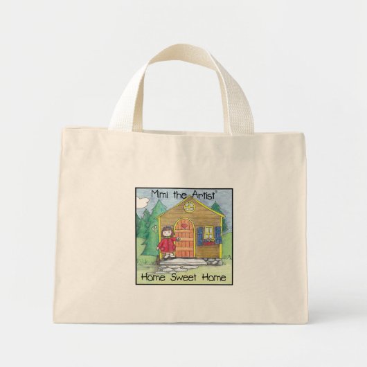 Home Sweet Home met Mimi de artiest! Mini Tote Bag (Voorkant)