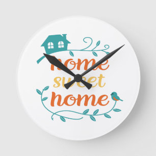 Home Sweet Home met Vogel en Huis Ronde Klok