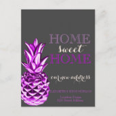 Home Sweet Home, Metallic Pineapple New Address Aankondigingskaart (Voorkant)