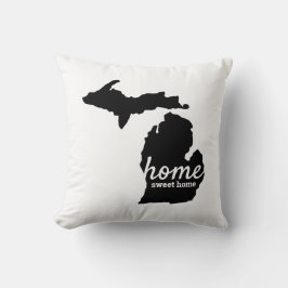 Home Sweet Home Michigan Silhouette Kussen