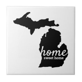 Home Sweet Home Michigan Silhouette Tegeltje