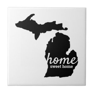 Home Sweet Home Michigan Silhouette Tegeltje