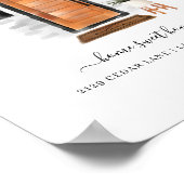 Home Sweet Home Mid-Century Moderne Waterverf deur Poster (Hoek)