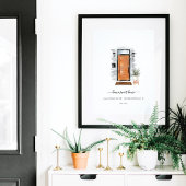 Home Sweet Home Mid-Century Moderne Waterverf deur Poster