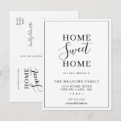 Home Sweet Home Minimalist Moving Aankondigingskaart (Voorkant / Achterkant)