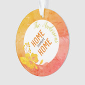 Home Sweet Home Modern Floral Chic Oranje Yellow Ornament (voorkant)