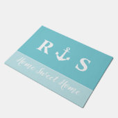 Home Sweet Home Monogram Anchor Deurmat (Schuin)