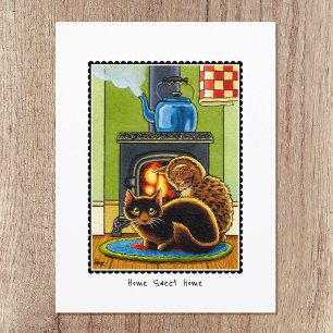 'Home Sweet Home' Moving House Kat gepersonaliseer Briefkaart