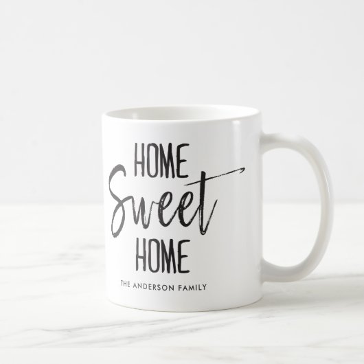 Home Sweet Home | Naam aangepaste familie Koffiemok (Rechts)