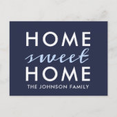 Home Sweet Home Navy Bewegende Aankondiging Briefk (Voorkant)