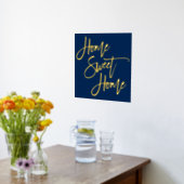 Home Sweet Home Navy Blue Luxury Real Folie Afdrukken (Laag (Keuken))