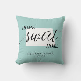 Home Sweet Home ND State Family Name Throw Pillow Kussen