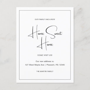 Home Sweet Home Nieuw Adres Bewegende Aankondiging Briefkaart