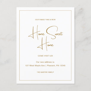 Home Sweet Home Nieuw Adres Bewegende Aankondiging Briefkaart