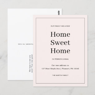 Home Sweet Home Nieuw Adres Bewegende Aankondiging Briefkaart
