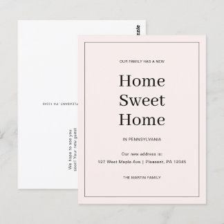 Home Sweet Home Nieuw Adres Bewegende Aankondiging Briefkaart