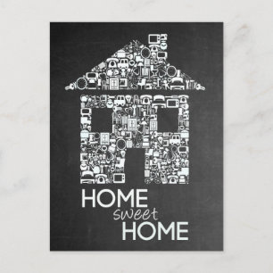 Home Sweet Home Nieuw Adres Chalkboard Note Kaart