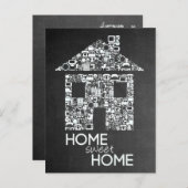 Home Sweet Home Nieuw Adres Chalkboard Note Kaart (Voorkant / Achterkant)