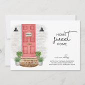 Home Sweet Home Nieuw Adres Rode Deur Waterverf Aankondiging (Voorkant)