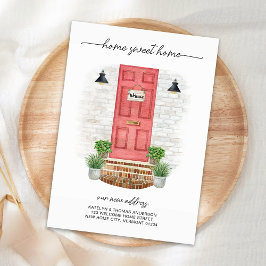 Home Sweet Home Nieuw Adres Waterverf Red Door Notitiekaartje