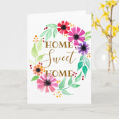 Home Sweet Home Nieuw Home Housewarming Bloemen Kaart (Gele Bloem)