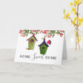 Home Sweet Home Nieuw Home Housewarming Vogelhuis Kaart (Gele Bloem)