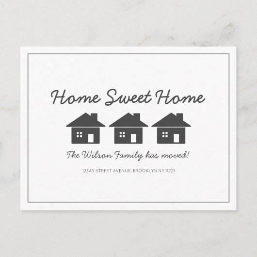 Home Sweet Home Nieuw Huis Verhuisaankondiging Briefkaart (Voorkant)