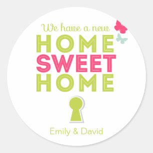 Home Sweet Home {nieuw thuis} Cupcake Toppers/Stic Ronde Sticker