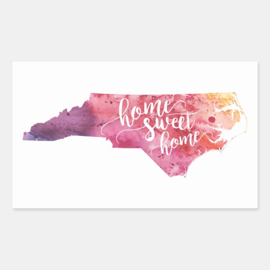 Home Sweet Home North Carolina Rechthoekige Sticker (Voorkant)