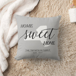 Home Sweet Home NY State Familienaam Sierkussen