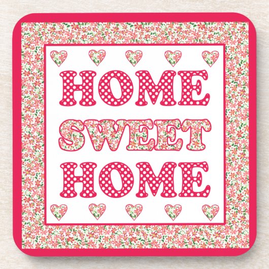Home Sweet Home Onderzetters Red en White Mix'n'Ma (Voorkant)