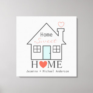 Home Sweet Home op maat Canvas Afdruk