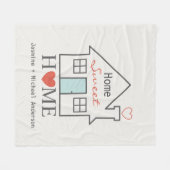 Home Sweet Home op maat Fleece Deken (Voorkant (Horizontaal))