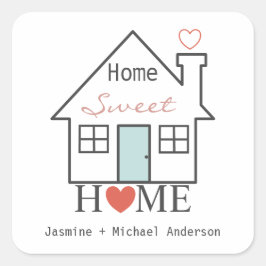 Home Sweet Home op maat Vierkante Sticker