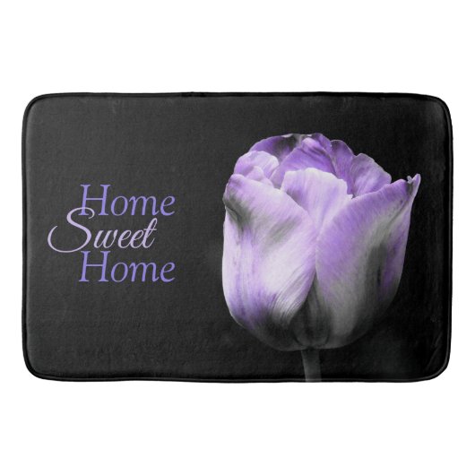 Home Sweet Home Paars Tulip Badmat (Voorkant)