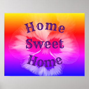 Home Sweet Home Pansy Flower Poster