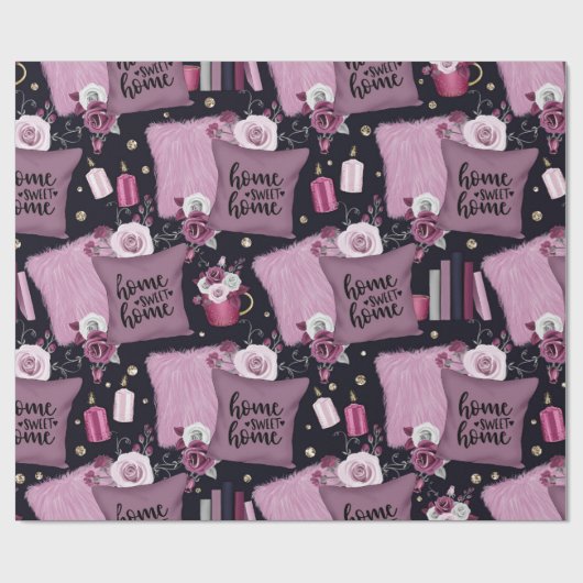 Home Sweet Home Patroon Cadeaupapier (Vlak)