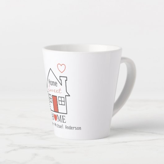 Home Sweet Home Persoonlijk Latte Mok (Rechterhoek)