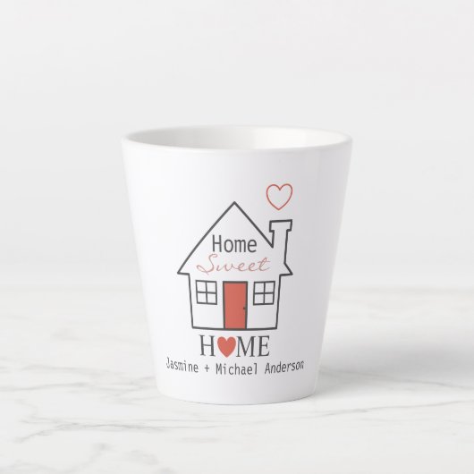 Home Sweet Home Persoonlijk Latte Mok (Voorkant)