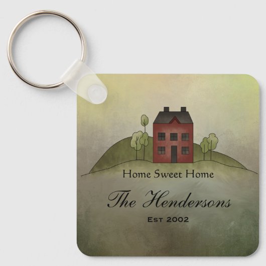 Home Sweet Home Persoonlijke naamketen Sleutelhanger (Voorkant)